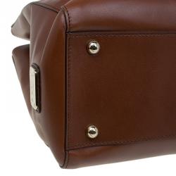 Pre Owned Tod's Brown Leather Medium D-Cube Tote