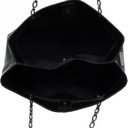 Pre Owned Tod's Black Patent Leather Signature Shopper Tote