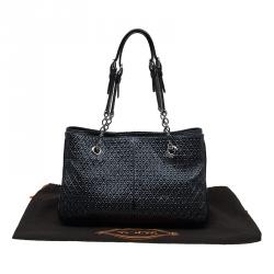 Pre Owned Tod's Black Patent Leather Signature Shopper Tote