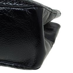 Pre Owned Tod's Black Patent Leather Signature Shopper Tote