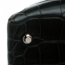 Pre Owned Tod's Dark Green Alligator Lady D Zip Tote