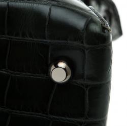 Pre Owned Tod's Dark Green Alligator Lady D Zip Tote