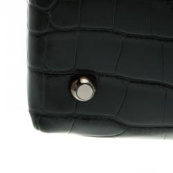 Pre Owned Tod's Dark Green Alligator Lady D Zip Tote