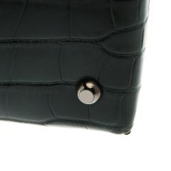 Pre Owned Tod's Dark Green Alligator Lady D Zip Tote