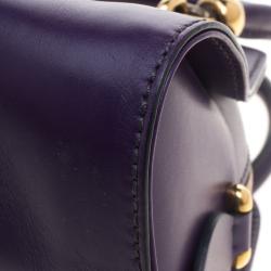 Pre Owned Tod's Purple Leather Small Sella Bowling Bag