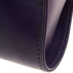 Pre Owned Tod's Purple Leather Small Sella Bowling Bag
