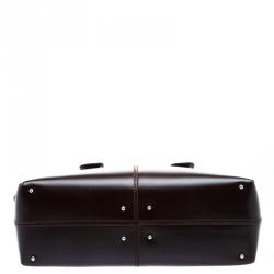 مملوكة مسبقًا Tod's Dark Brown Leather Classic D Shopping Tote