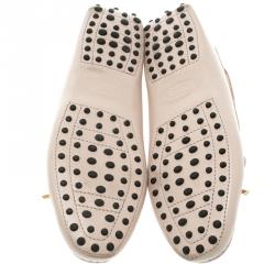 Pre Owned حذاء لوفرز تودز جلد وردي فاتح بفيونكة مقاس 39