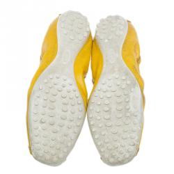 Pre Owned Tod's Yellow Patent Peep Toe Ballet Flats Size 38