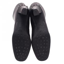 مملوكة مسبقًا بوت طويل تودز جلد أسود مقاس 38