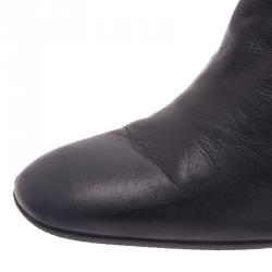 مملوكة مسبقًا بوت طويل تودز جلد أسود مقاس 38