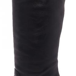 مملوكة مسبقًا بوت طويل تودز جلد أسود مقاس 38