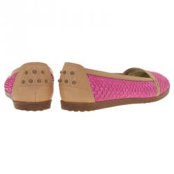 Pre Owned Tod's Pink Python Ballet Flats Size 37