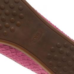 Pre Owned Tod's Pink Python Ballet Flats Size 37