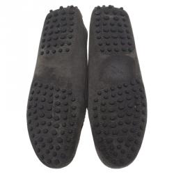 Pre Owned Tod's Grey Suede Penny Loafers Size 38