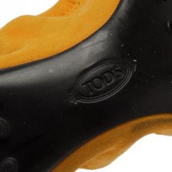 Pre Owned Tod's Yellow Suede Ballet Flats Size 39