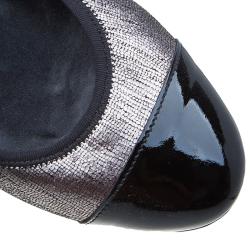 Tod's Metallic Silver Cap Toe Ballet Flats Size 41