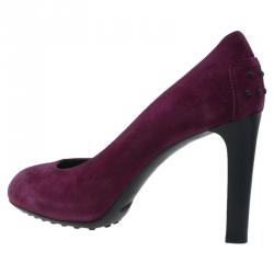 Pre Owned Tod's Magenta Suede Pumps Size 40.5