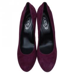 Pre Owned Tod's Magenta Suede Pumps Size 40.5