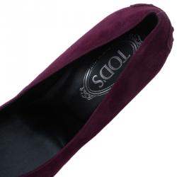 Pre Owned Tod's Magenta Suede Pumps Size 40.5
