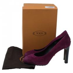 Pre Owned Tod's Magenta Suede Pumps Size 40.5