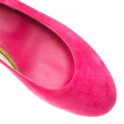 Pre Owned صندل تودز بكعب روكي وشريط كاحل سويدي وردي مقاس 36.5