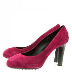 مملوكة مسبقًا Tod's Purple Suede Round Toe Pumps Size 39.5