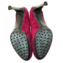 مملوكة مسبقًا Tod's Purple Suede Round Toe Pumps Size 39.5
