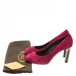 مملوكة مسبقًا Tod's Purple Suede Round Toe Pumps Size 39.5