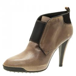 Pre Owned Tod's Brown  Leather Ankle Boots Size 40