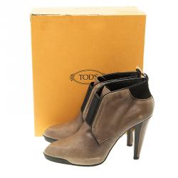 Pre Owned Tod's Brown  Leather Ankle Boots Size 40