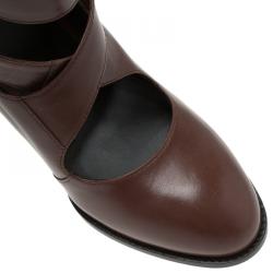 Pre Owned Tod's Brown Leather Cross Strap Pumps Size 40