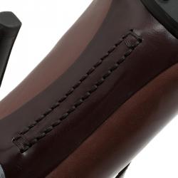 Pre Owned Tod's Brown Leather Cross Strap Pumps Size 40