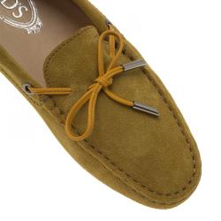 Pre Owned Tod's Yellow Suede Bow Loafers Size 39