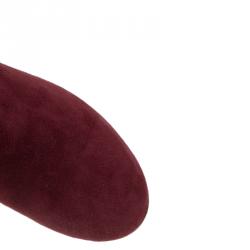Pre Owned Tod's Burgundy Suede Ankle Boots Size 37