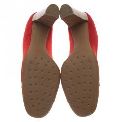 Pre Owned Tod's Two Tone Suede and Leather Cap Toe Loafer Pumps Size 40