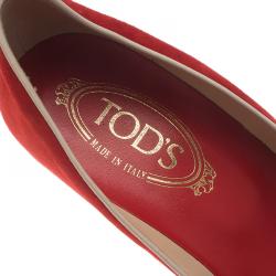 Pre Owned Tod's Two Tone Suede and Leather Cap Toe Loafer Pumps Size 40