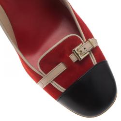 Pre Owned Tod's Two Tone Suede and Leather Cap Toe Loafer Pumps Size 40