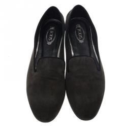 Pre Owned Tod's Grey Suede Smoking Slippers Size 37