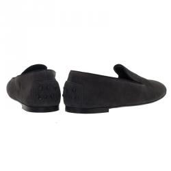 Pre Owned Tod's Grey Suede Smoking Slippers Size 37