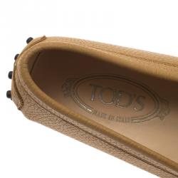 Pre Owned Tod's Beige Leather Penny Loafers Size 39.5