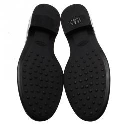 مملوكة مسبقًا Tod's Silver Metallic Leather Penny Loafers Size 37.5