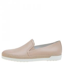 Pre Owned حذاء رياضي إسبادريل تودز جلد بيج سكيت مقاس 37