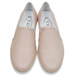 Pre Owned حذاء رياضي إسبادريل تودز جلد بيج سكيت مقاس 37