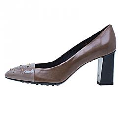 Pre Owned Tod's Two Tone Studded Leather Pointed Toe Pumps Size 40