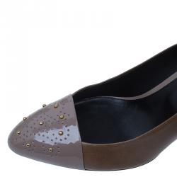 Pre Owned Tod's Two Tone Studded Leather Pointed Toe Pumps Size 40