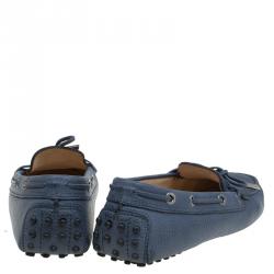 مملوكة مسبقًا Tod's Blue Leather Bow Loafers  Size 38.5