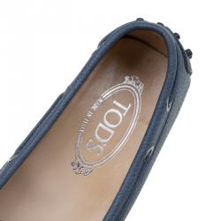 مملوكة مسبقًا Tod's Blue Leather Bow Loafers  Size 38.5