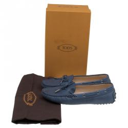 مملوكة مسبقًا Tod's Blue Leather Bow Loafers  Size 38.5