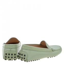 Pre Owned Tod's Mint Green Patent Loafers Size 38